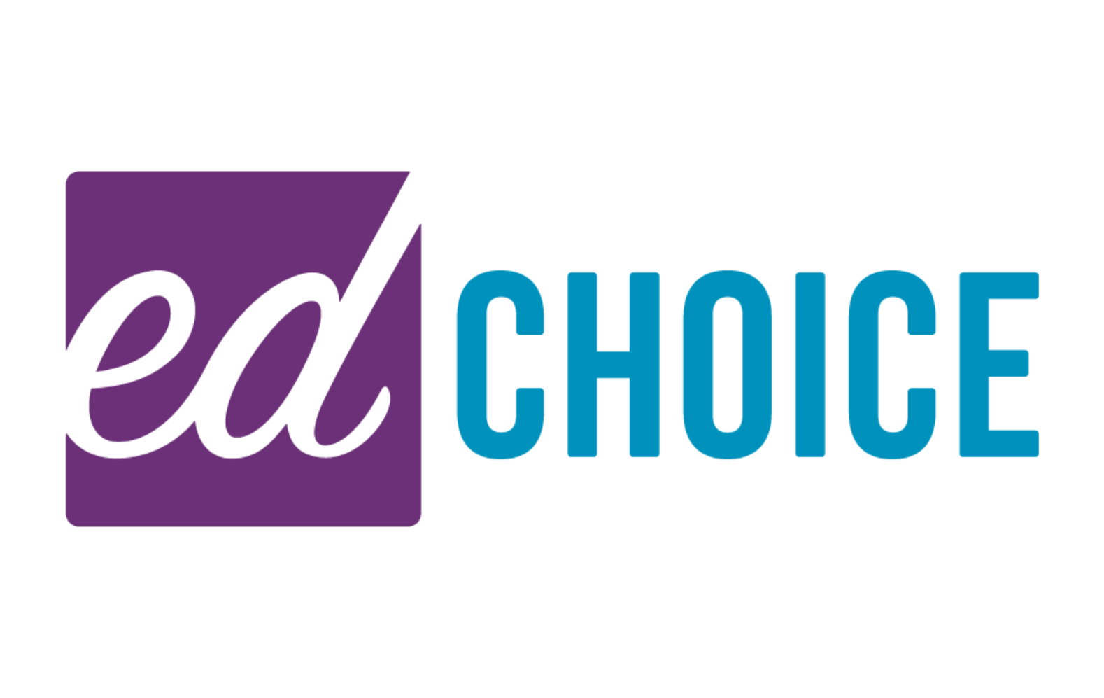 EdChoice logo featuring a purple square with a white lowercase ed and the word CHOICE in blue capital letters to the right of the square on a white background.
